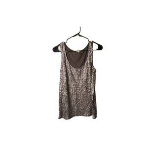 NWT J. Crew Gray Sequin Tank Top Women’s Large Sparkly Sleeveless Party Blouse